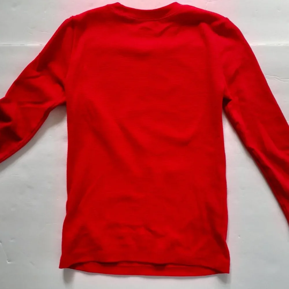Jumping Beans Boys T-Shirt Mickey Mouse Red Long Sleeve Waffle Thermal Size 8